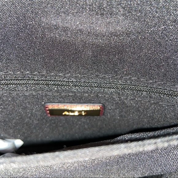 Aldo Burgundy Crossbody Purse Gold Tone Accents - Picture 7 of 9